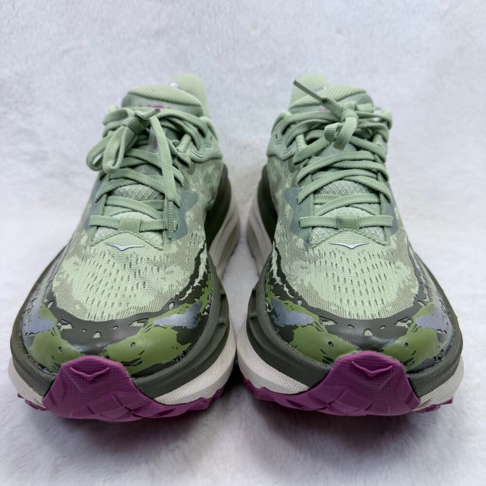 HOKA Stinson 7 Womens Trail Running Shoes Seed Green Beet Root Size 10.5 Sneaker - Picture 3 of 10
